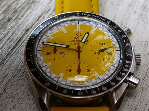 omega speedmaster yellow|Omega Speedmaster 38 price.